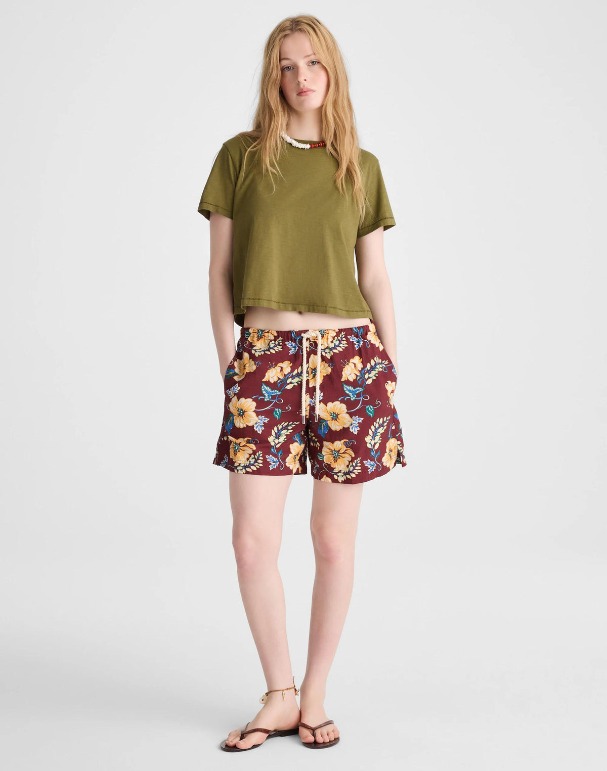 Madewell Pull-On Drawstring Boardshorts Dusty Merlot