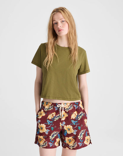 Madewell Pull-On Drawstring Boardshorts Dusty Merlot