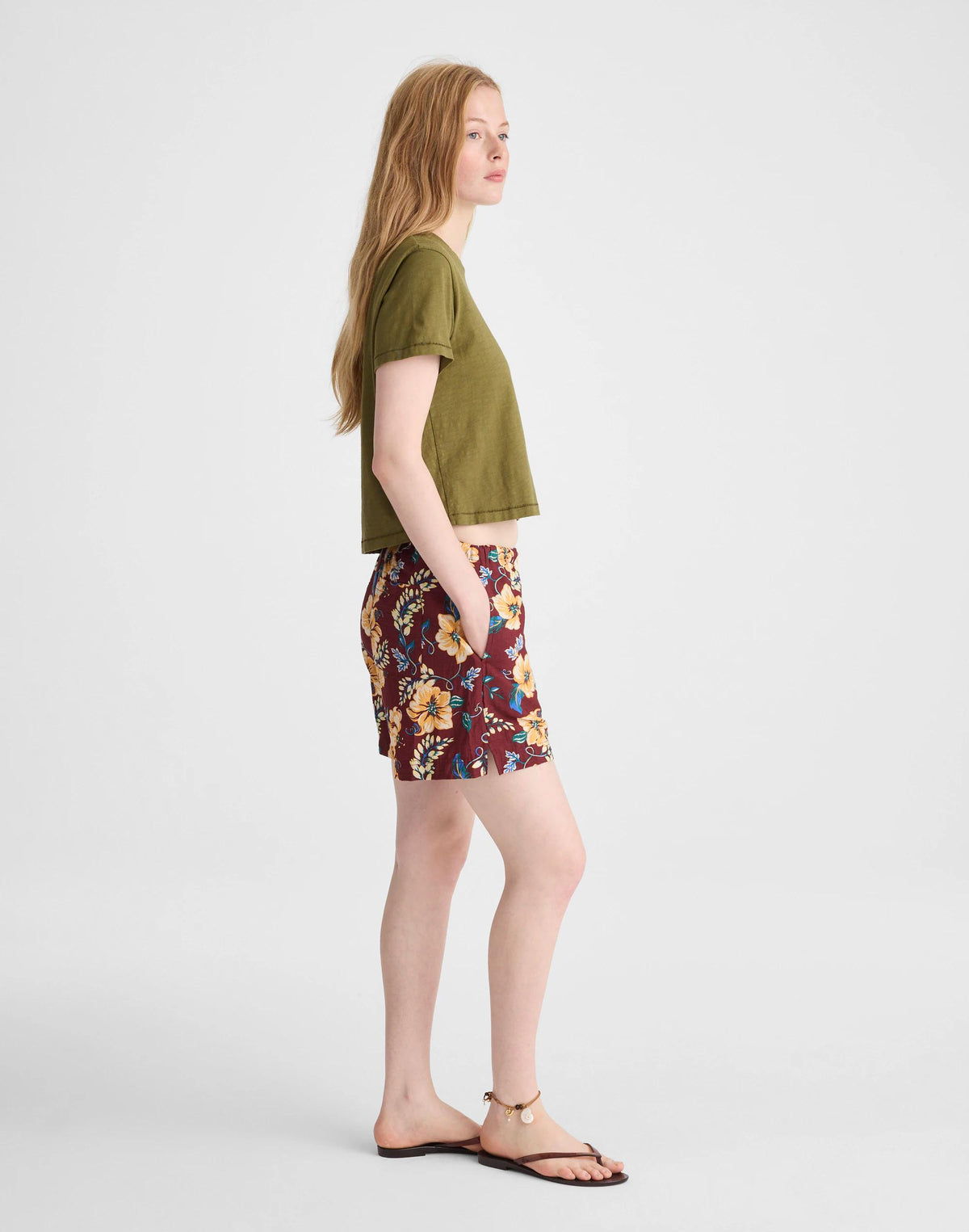 Madewell Pull-On Drawstring Boardshorts Dusty Merlot