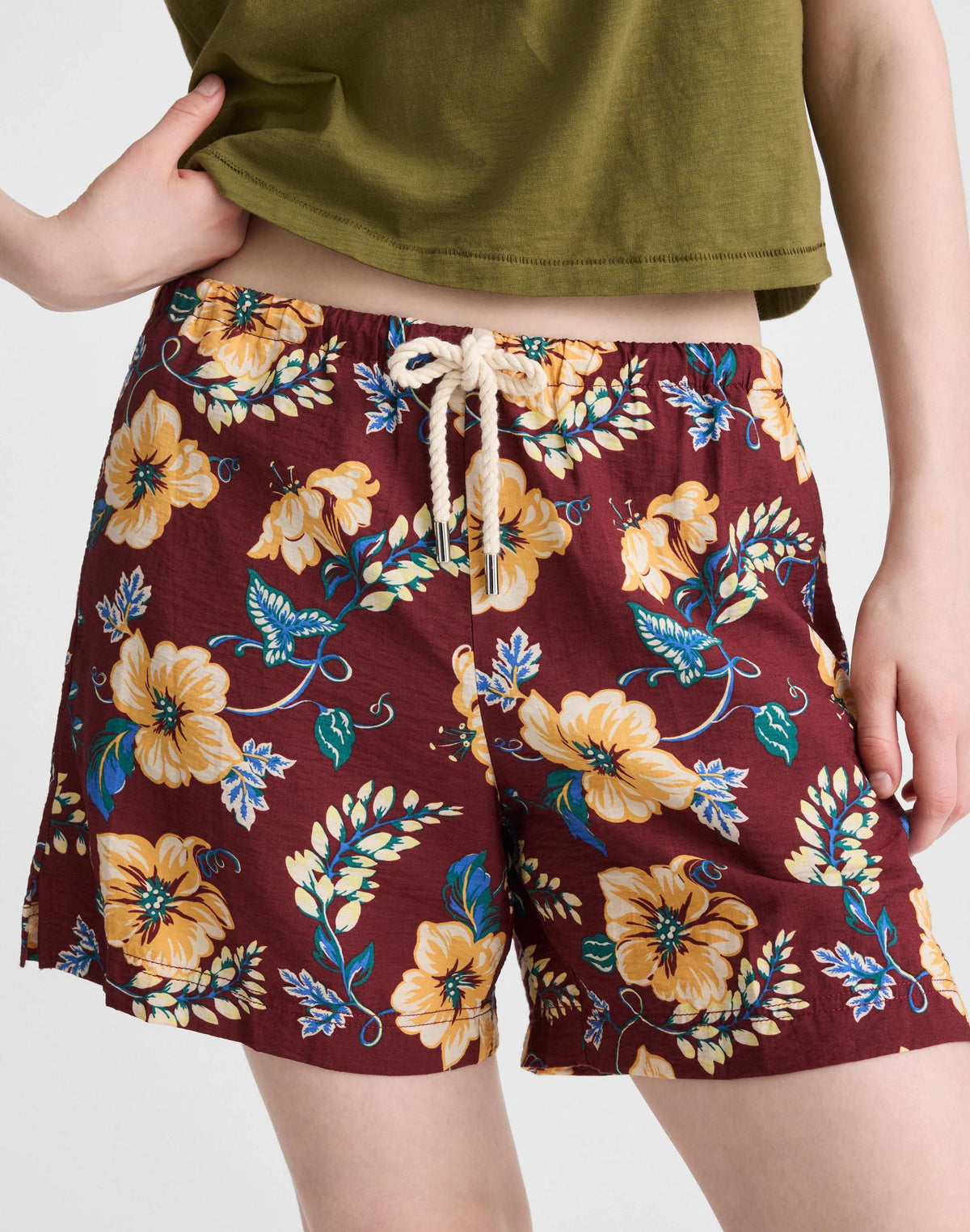 Madewell Pull-On Drawstring Boardshorts Dusty Merlot