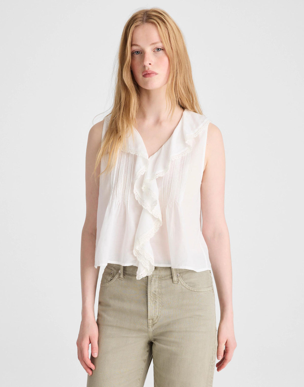 Madewell The Blaire Sleeveless Top White