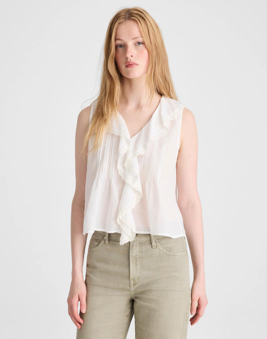 Madewell The Blaire Sleeveless Top White