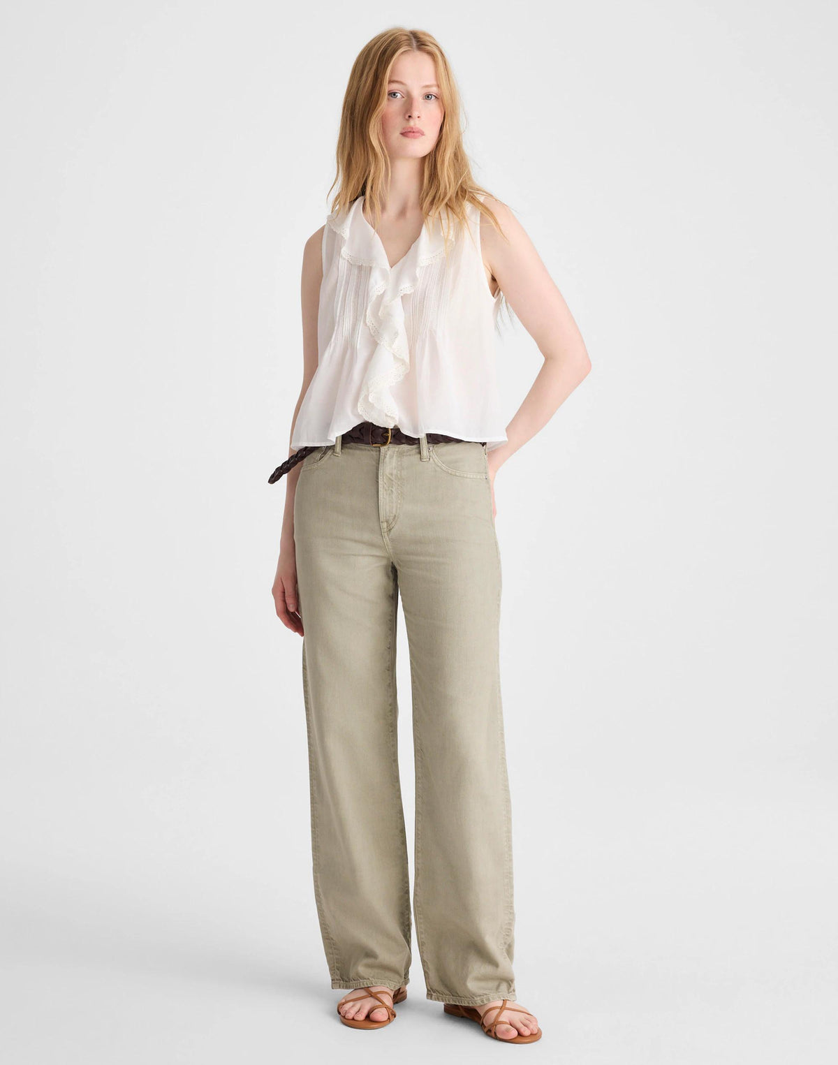 Madewell The Blaire Sleeveless Top White