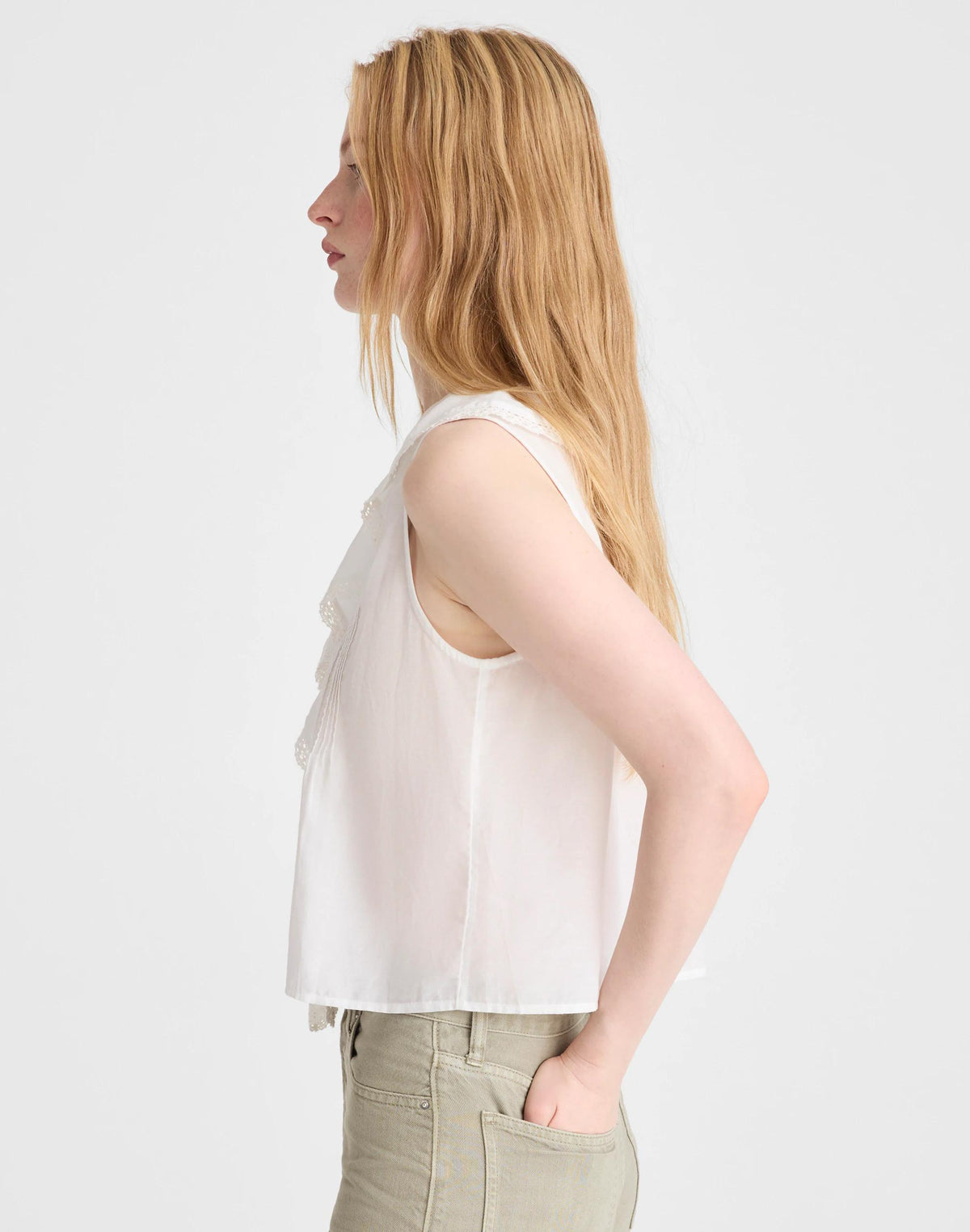 Madewell The Blaire Sleeveless Top White
