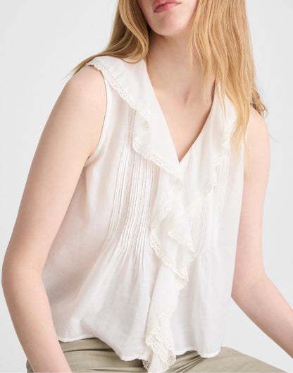 Madewell The Blaire Sleeveless Top White
