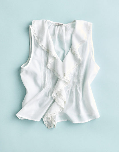 Madewell The Blaire Sleeveless Top White