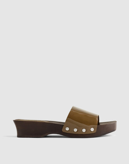 Madewell The Callen Clog Sandal Safari Khaki