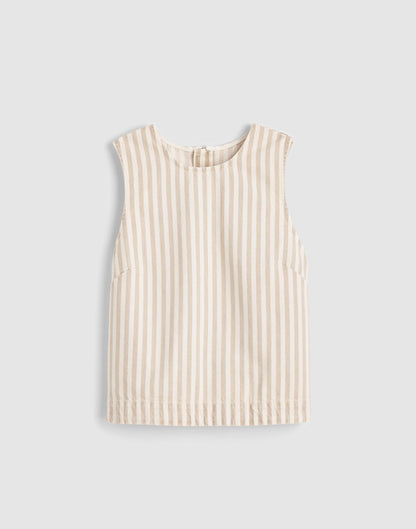 Madewell Denim Boxy Shell Top Khaki Sand Stripe