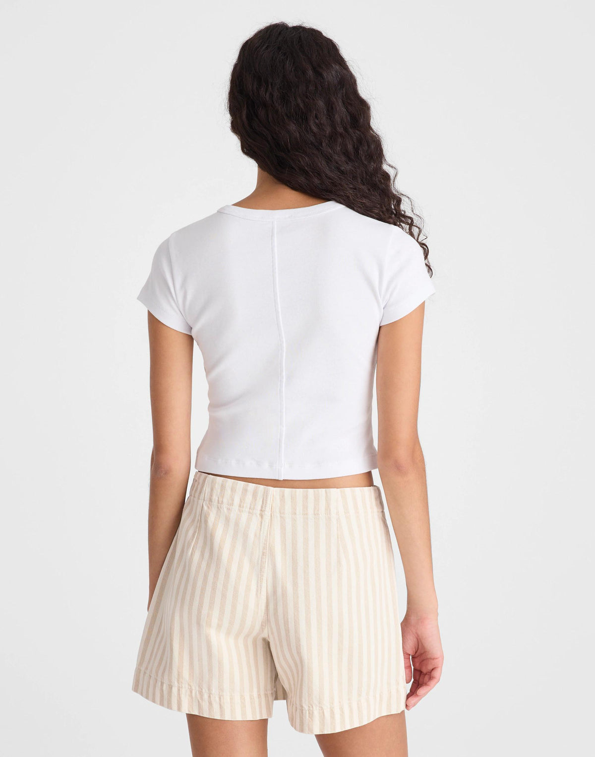Madewell Denim Wrap Mini Skort Khaki Sand Stripe