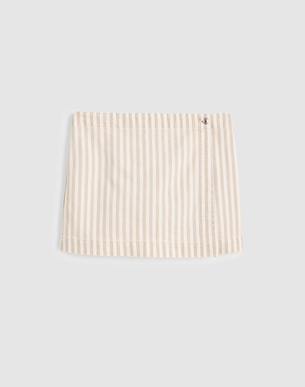 Madewell Denim Wrap Mini Skort Khaki Sand Stripe