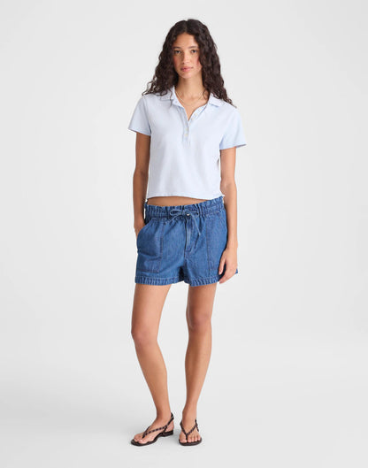Madewell Pull-On Utility Shorts in Airy Denim Marina Blue