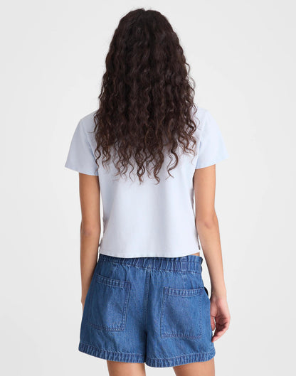 Madewell Pull-On Utility Shorts in Airy Denim Marina Blue