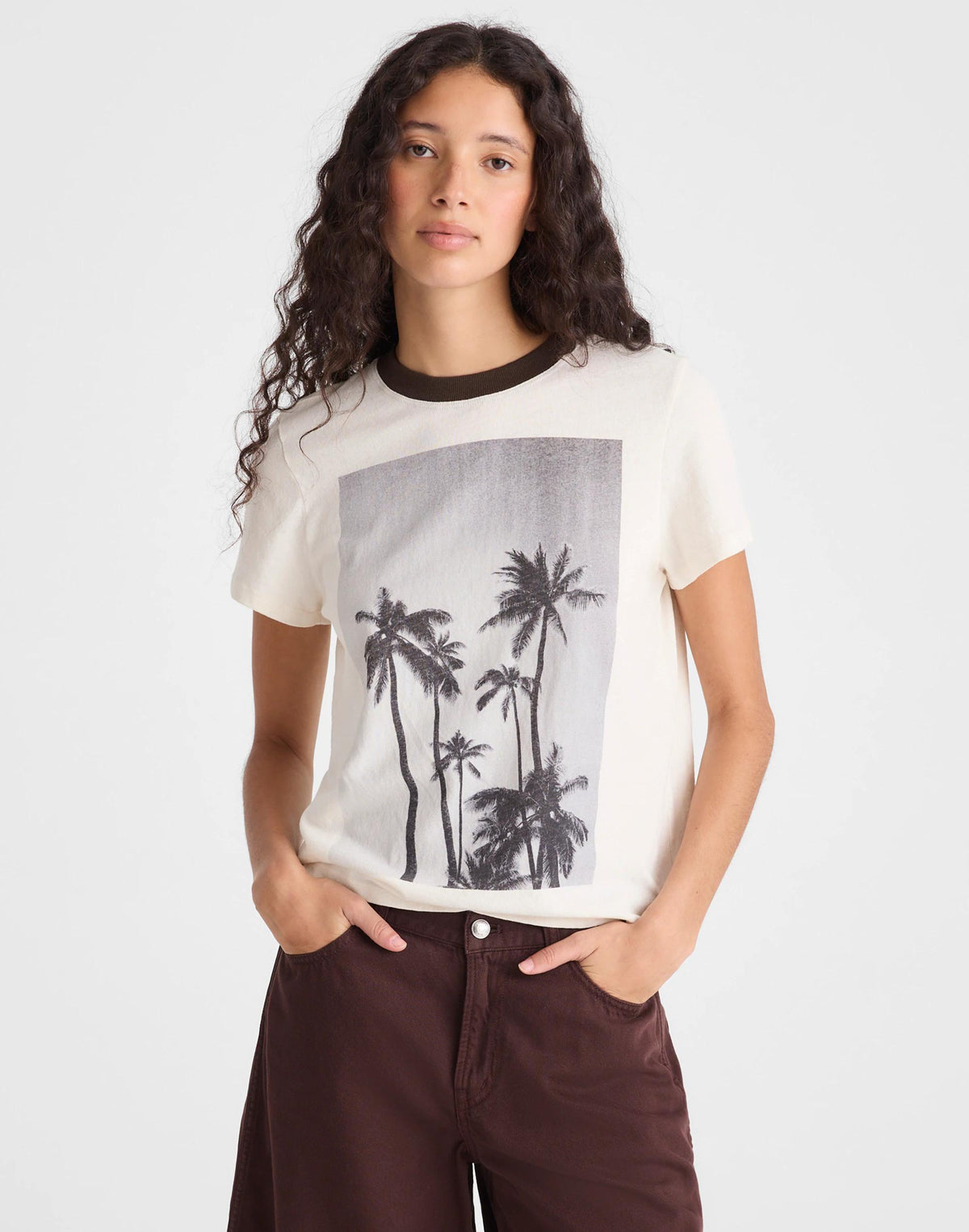 Madewell The Relaxed Tee in Vintage Jersey Palm Tree