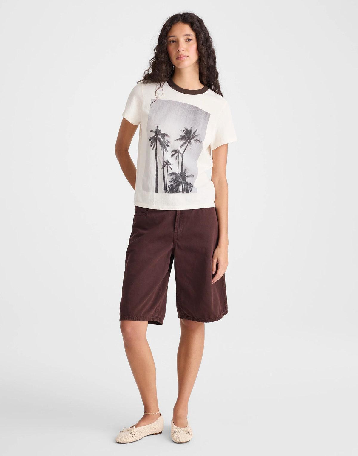 Madewell The Relaxed Tee in Vintage Jersey Palm Tree