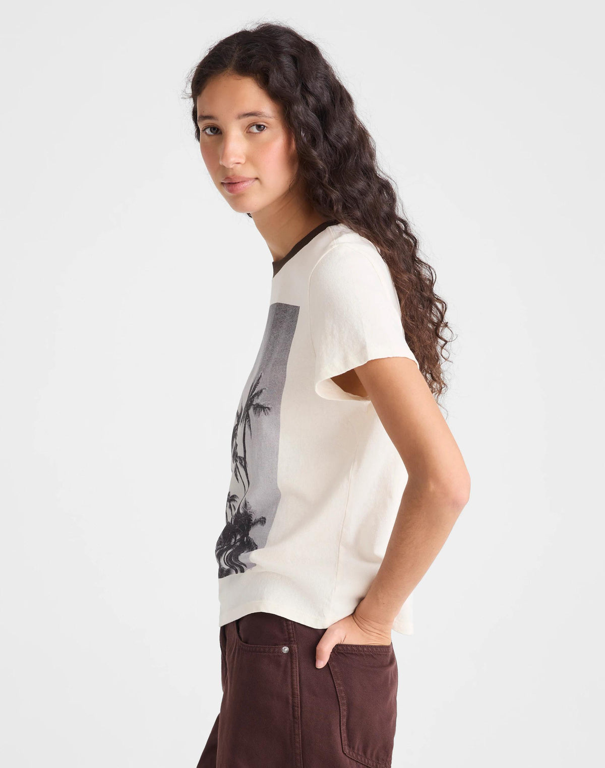 Madewell The Relaxed Tee in Vintage Jersey Palm Tree