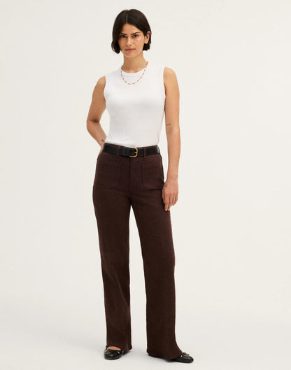 Madewell The Curvy Emmy Wide-Leg Pant Dark Carob