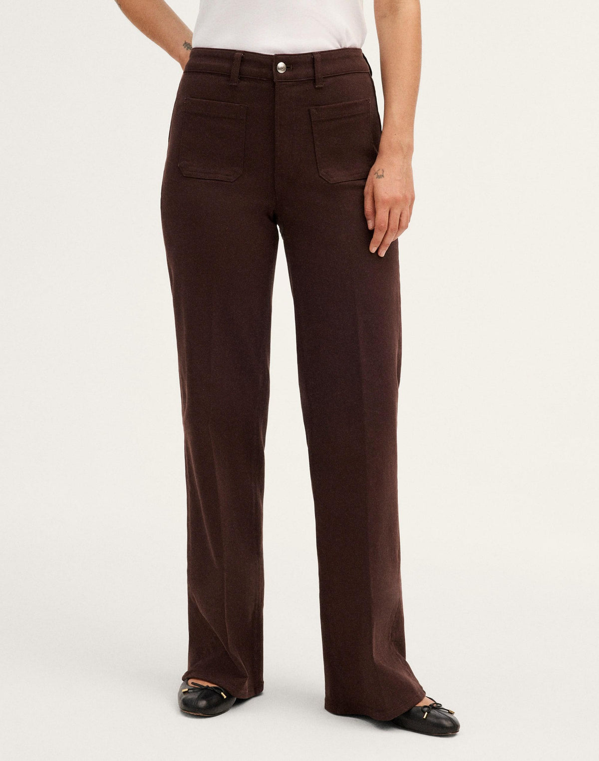 Madewell The Curvy Emmy Wide-Leg Pant Dark Carob