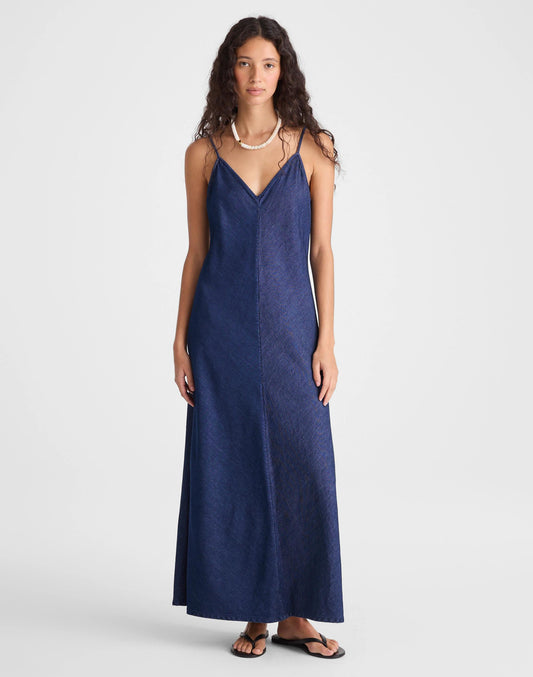 Madewell Airy Denim Maxi Slip Dress Nostalgic Blue