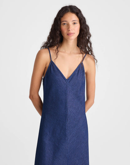 Madewell Airy Denim Maxi Slip Dress Nostalgic Blue