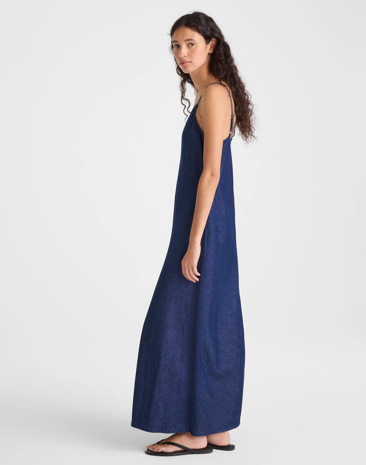 Madewell Airy Denim Maxi Slip Dress Nostalgic Blue