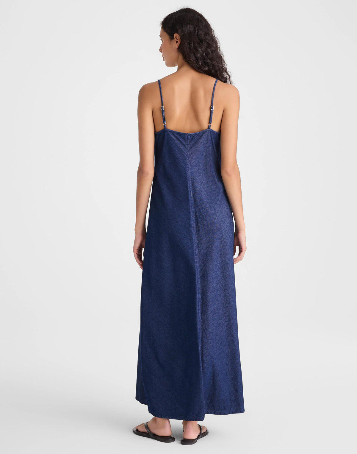 Madewell Airy Denim Maxi Slip Dress Nostalgic Blue