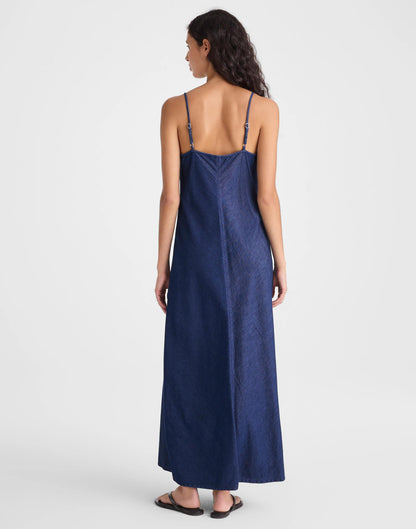 Madewell Airy Denim Maxi Slip Dress Nostalgic Blue