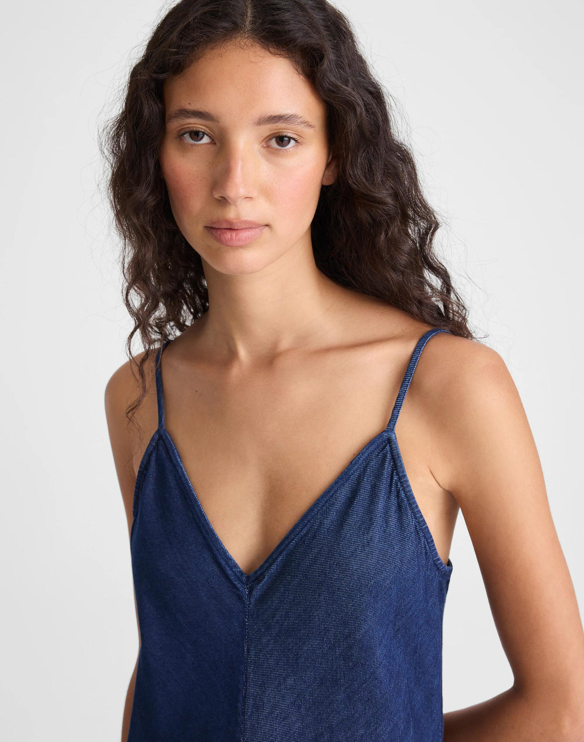 Madewell Airy Denim Maxi Slip Dress Nostalgic Blue