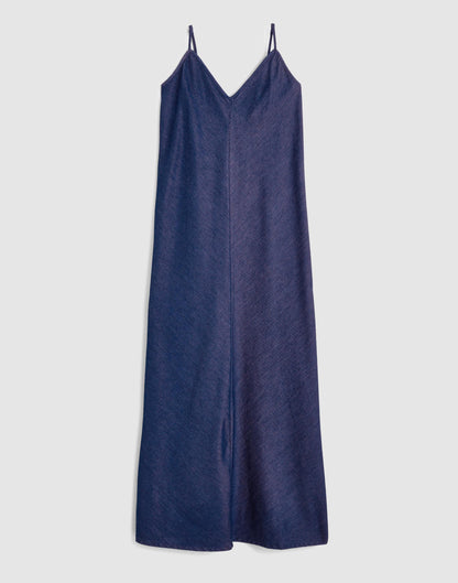 Madewell Airy Denim Maxi Slip Dress Nostalgic Blue