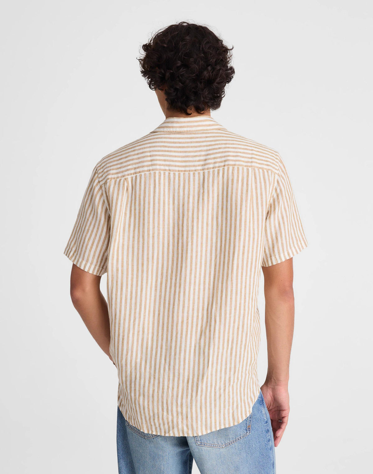 Madewell The Allday Short-Sleeve Shirt in Linen Golden Khaki