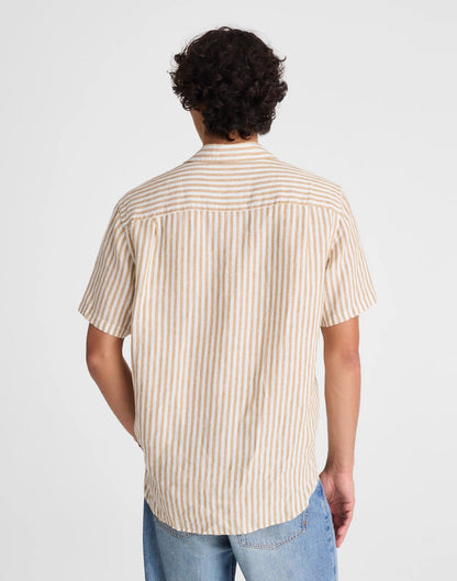 Madewell The Allday Short-Sleeve Shirt in Linen Golden Khaki
