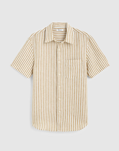 Madewell The Allday Short-Sleeve Shirt in Linen Golden Khaki