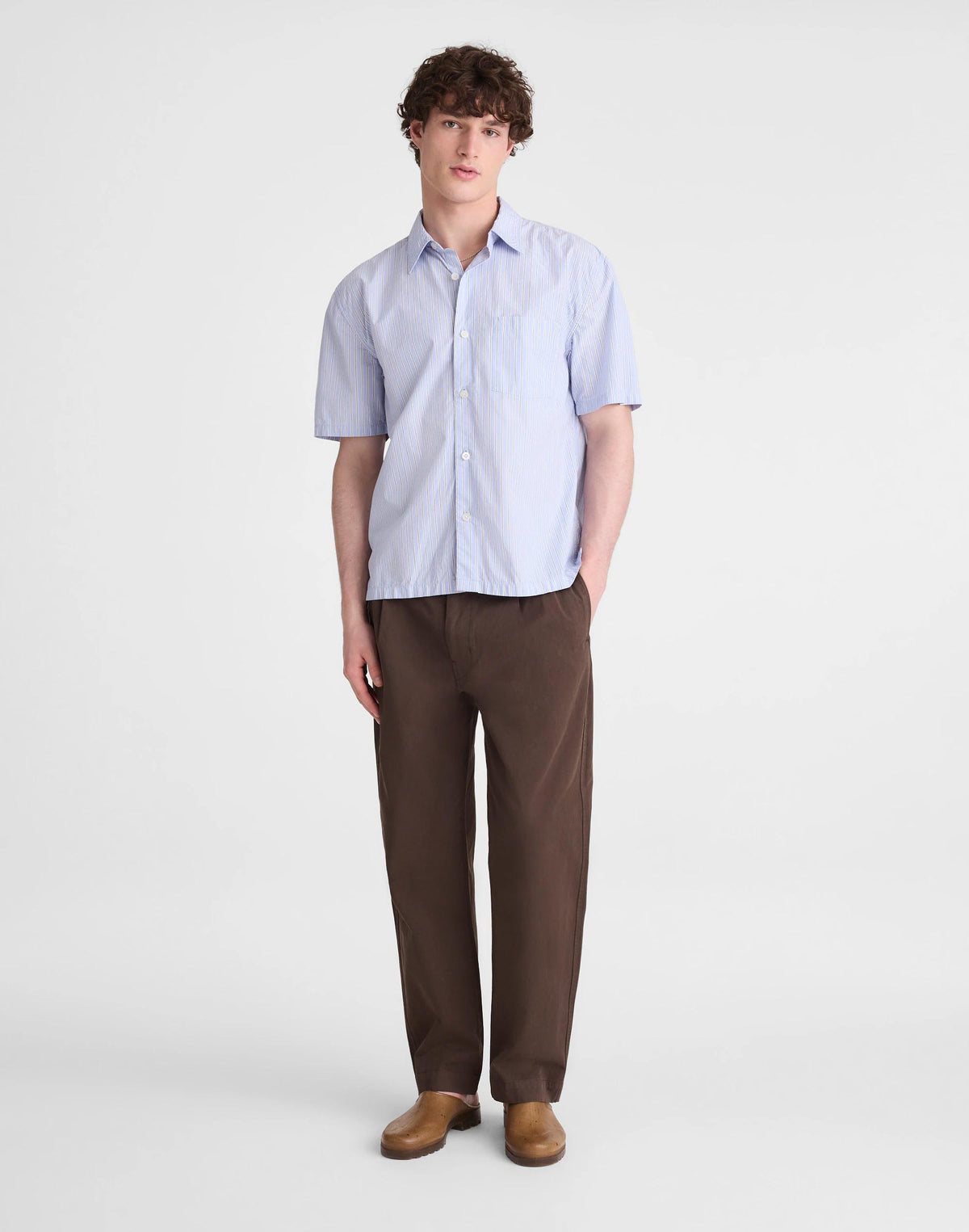Madewell Pleated Chino Pants in Uniform Twill Chocolate