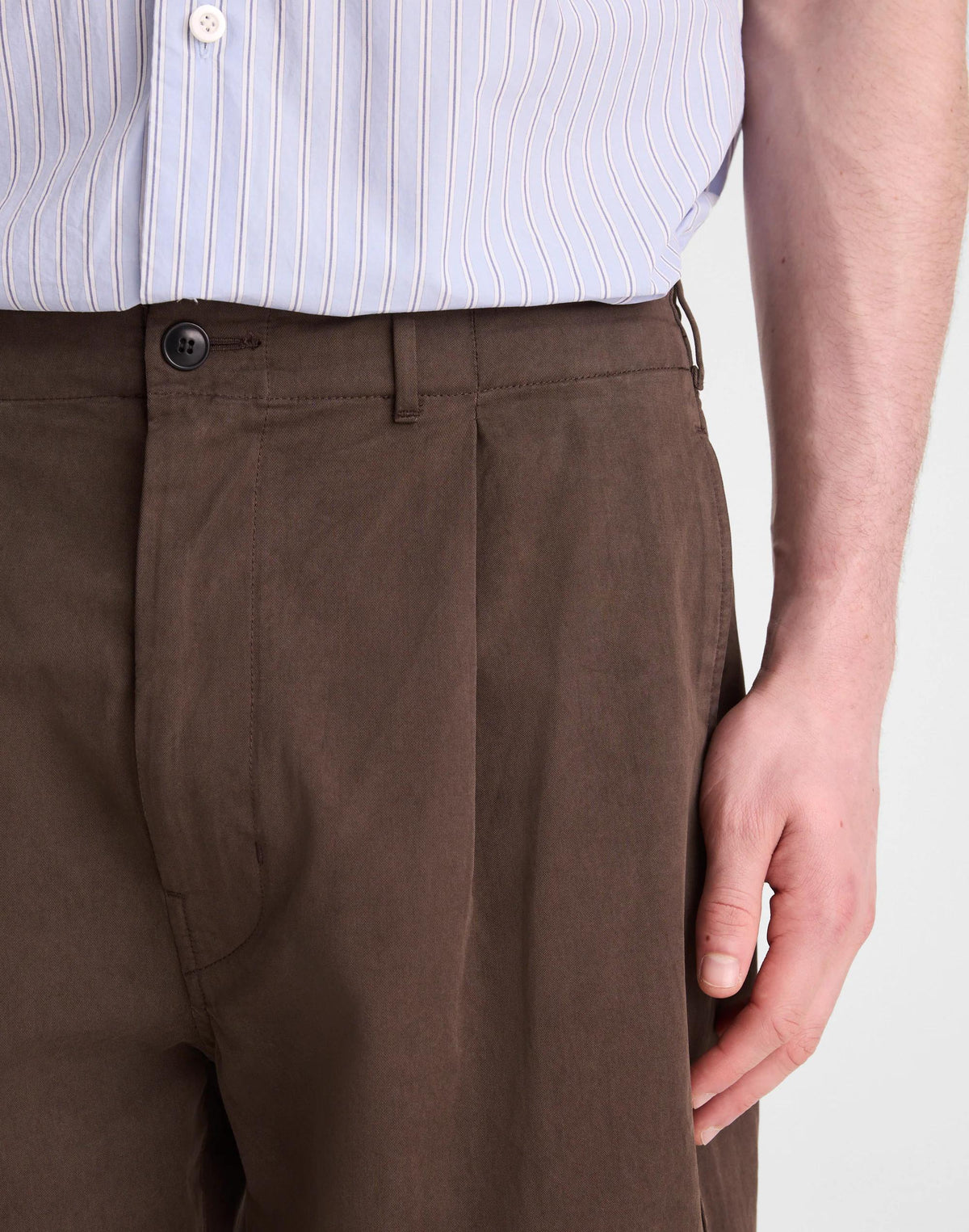 Madewell Pleated Chino Pants in Uniform Twill Chocolate
