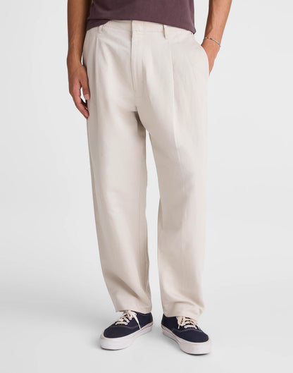 Madewell Double-Pleated Trousers in Meridian Linen Blend Form Grey
