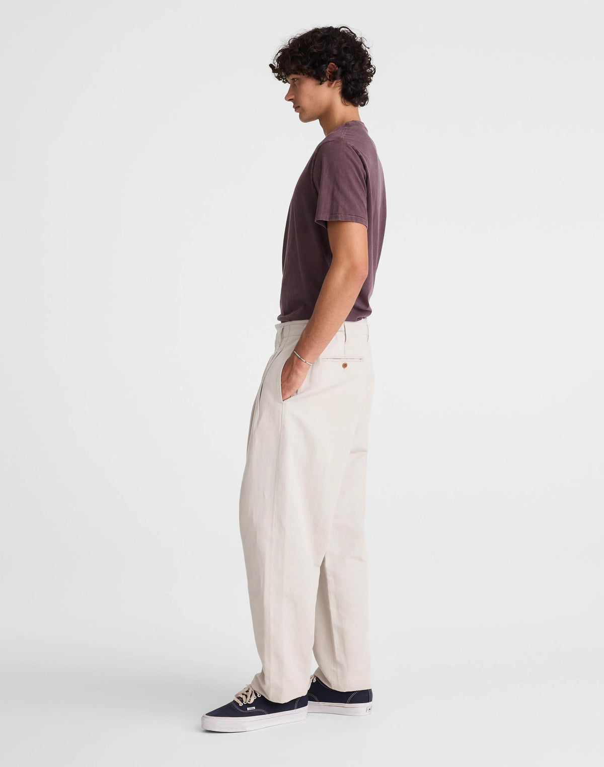 Madewell Double-Pleated Trousers in Meridian Linen Blend Form Grey
