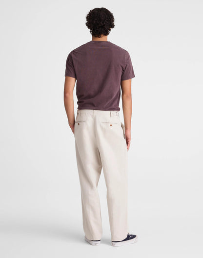 Madewell Double-Pleated Trousers in Meridian Linen Blend Form Grey