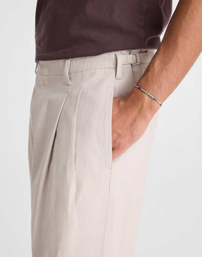Madewell Double-Pleated Trousers in Meridian Linen Blend Form Grey