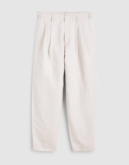Madewell Double-Pleated Trousers in Meridian Linen Blend Form Grey
