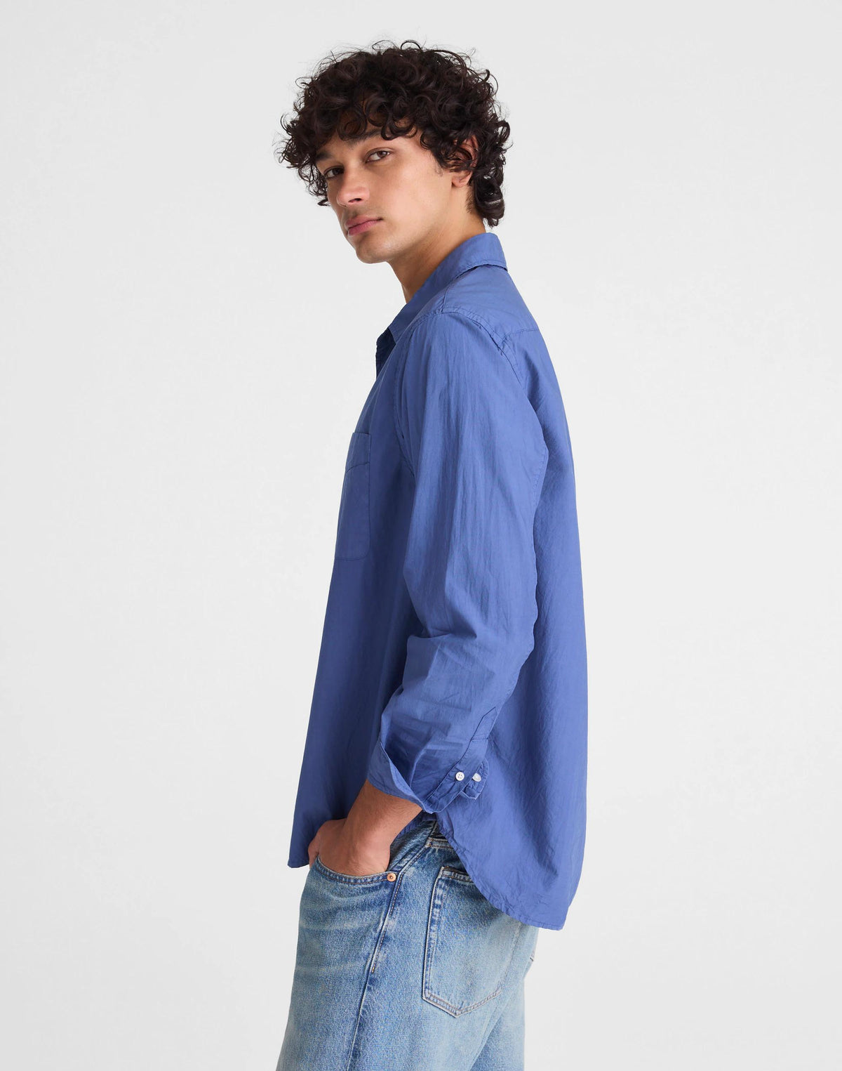Madewell Button-Up Shirt in Crisp Poplin Nice Blue