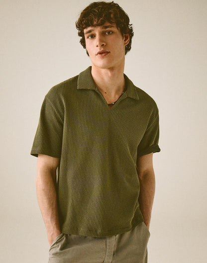 Madewell Skipper Polo in Jacquard Capers Overdye Stripe