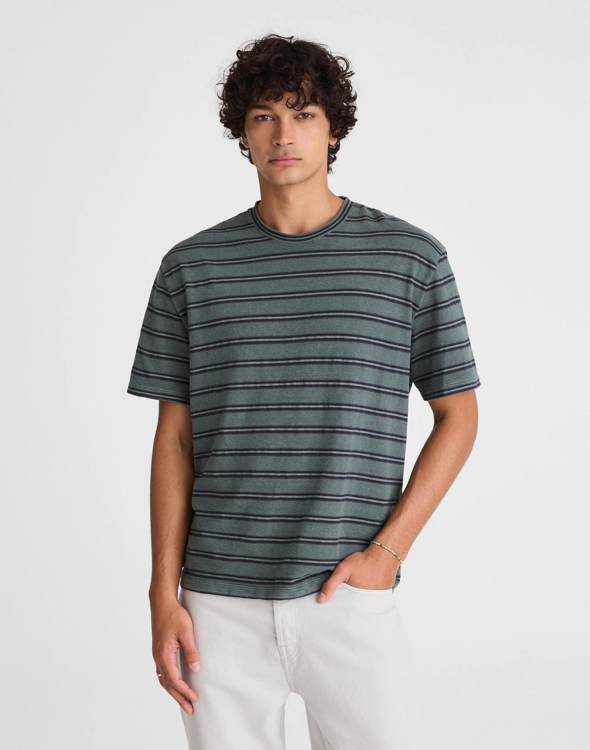 Madewell The Vintage Tee in Jacquard Overdye Shaded Forest