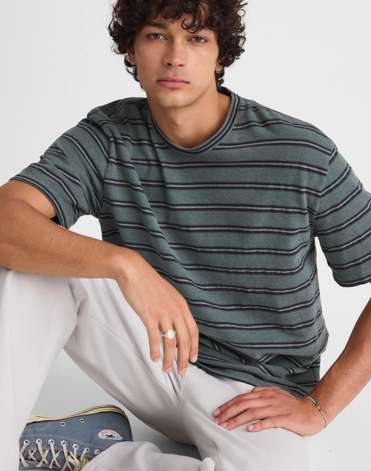 Madewell The Vintage Tee in Jacquard Overdye Shaded Forest