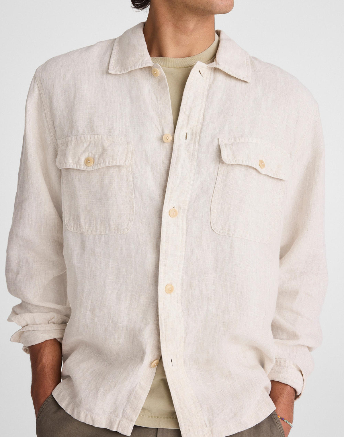 Madewell The Station Shirt in Linen Bleached