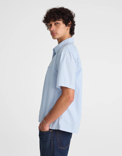 Madewell Boxy Cropped Shirt in Crisp Poplin Tranquil Blue
