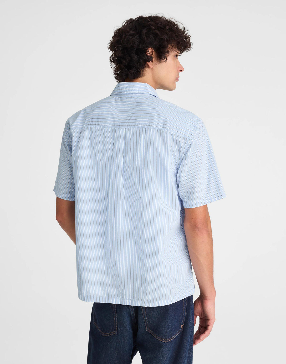 Madewell Boxy Cropped Shirt in Crisp Poplin Tranquil Blue