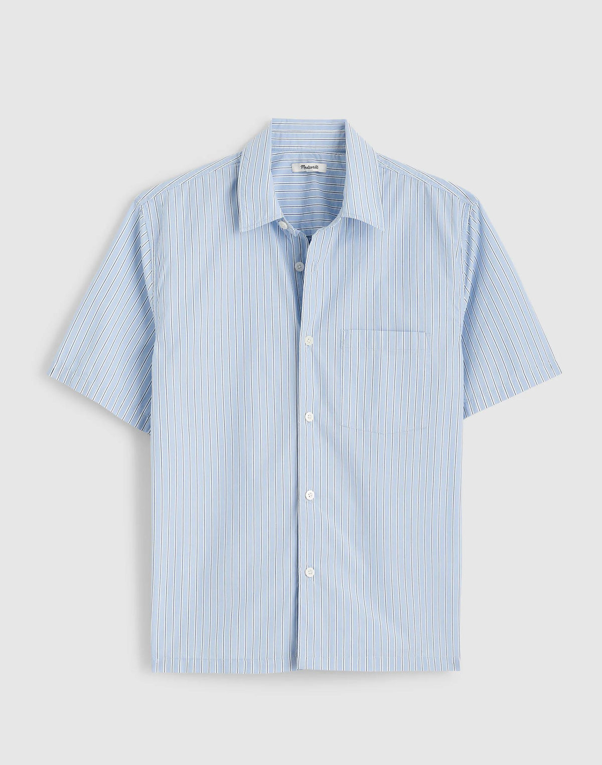 Madewell Boxy Cropped Shirt in Crisp Poplin Tranquil Blue