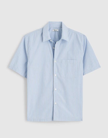 Madewell Boxy Cropped Shirt in Crisp Poplin Tranquil Blue
