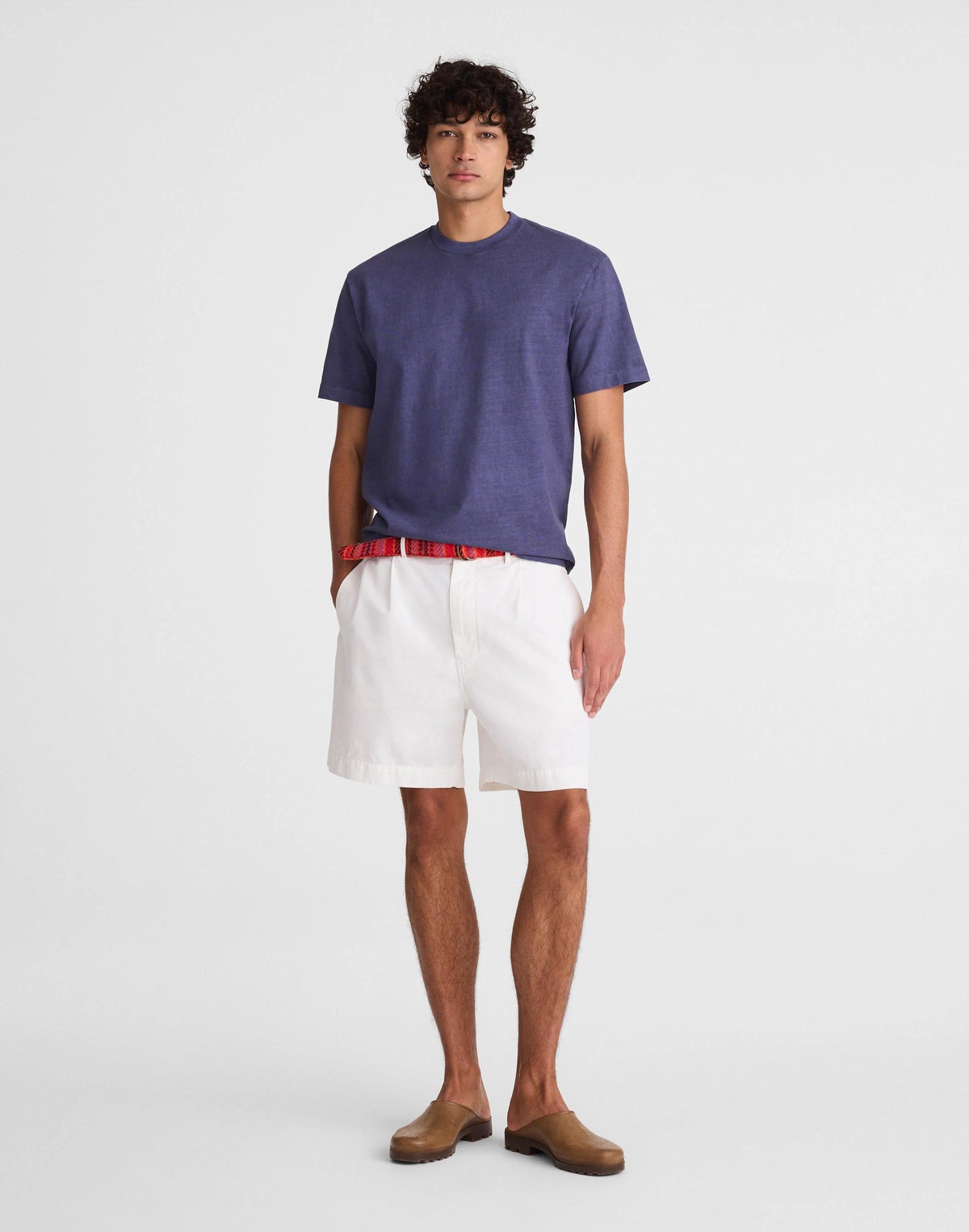 Madewell Pleated Chino Shorts in Uniform Twill Soft White