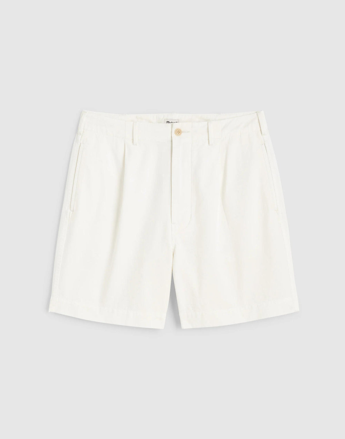Madewell Pleated Chino Shorts in Uniform Twill Soft White