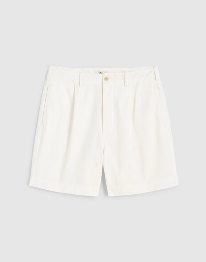 Madewell Pleated Chino Shorts in Uniform Twill Soft White